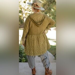 NWOT JADED GYPSY ELYSIA MINERAL WASH
LACE TRIM HOODED JACKET SZ S/M